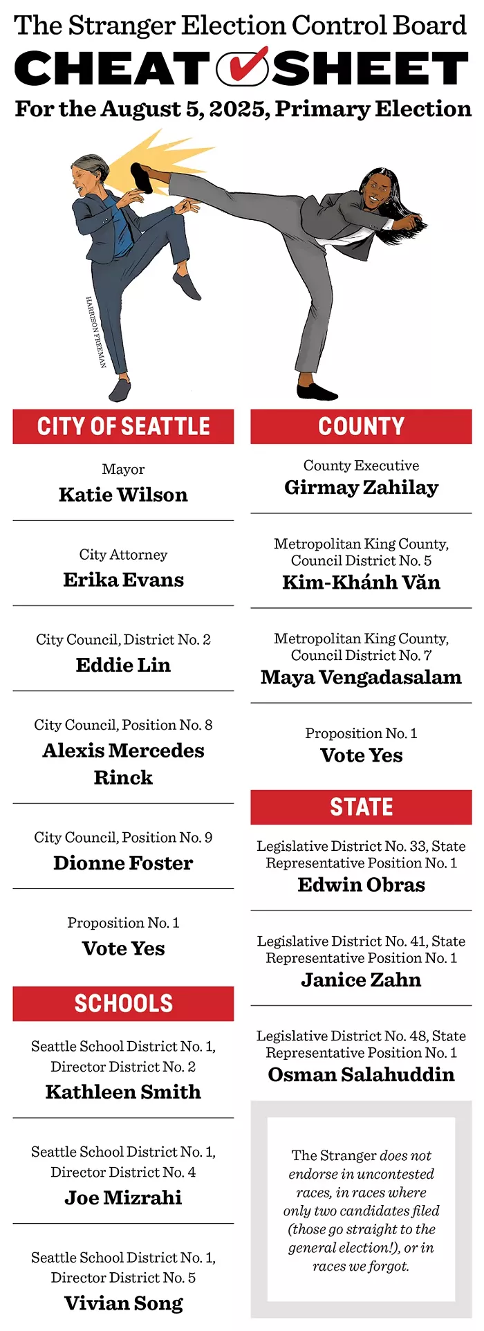 The Stranger’s Primary Election Cheat Sheet