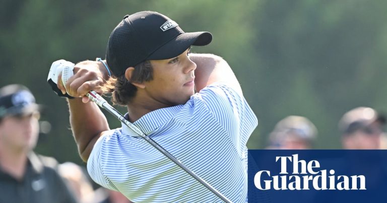 Charlie Woods, son of Tiger, fades late and misses out on Junior Ryder Cup