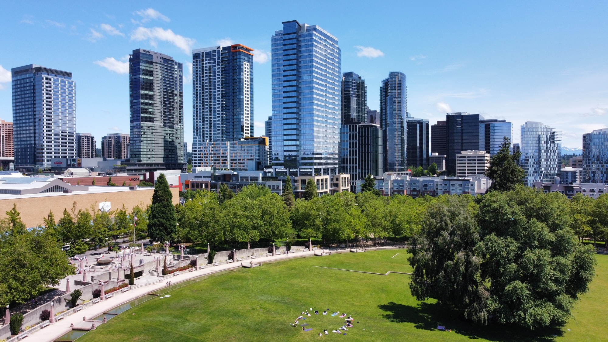 Downtown Bellevue City Skyline With Bellevue Downtown Park