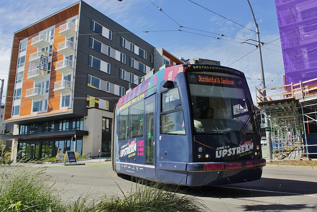 Streetcar at Yesler Terrace