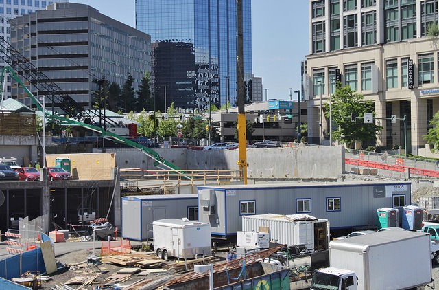 Bellevue Downtown Station excavation, May 2018